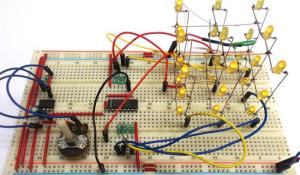 3X3X3 LED Cube using 555 Timer and CD4020 IC