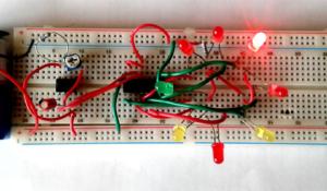 LED Roulette circuit using 555 timer IC