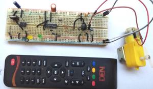 Wireless DC Motor Speed Control using IR Remote and 555 Timer IC