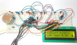 Light Intensity Measurement using LDR and ATmega8 Microcontroller