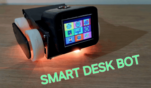 Smart Desk Bot with Push-Button and Voice Command Controls