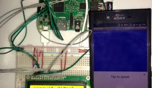 Voice Typing on 16x2 LCD using Raspberry Pi and Android App