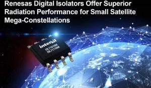 Renesas digital isolator ICs ISL71610M and ISL7170M for small satellites
