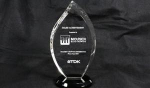 Mouser Electronics Receives Top Sales Growth Award from TDK