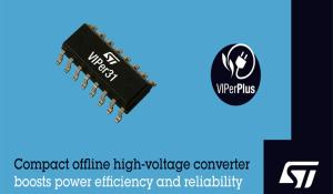 VIPer31 Compact High-Voltage Converter IC from STMicroelectronics