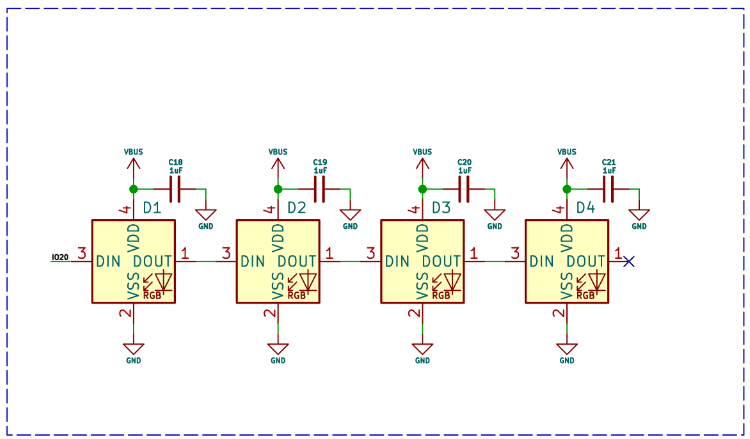 es2812B addressable rgb led circuit