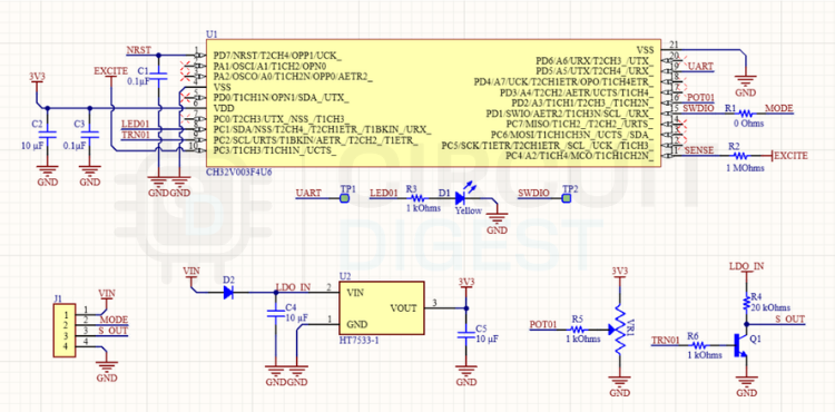 SemLab Contactless Liquid Level Sense Module Schematic Diagram