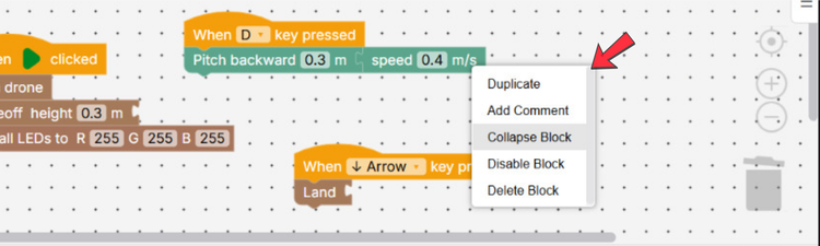 Blockly Right-Click Context Menu